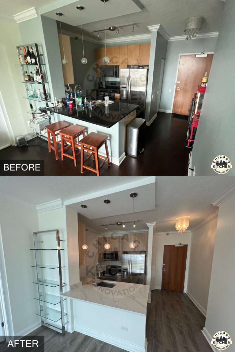Kitchen Remodeling cabinet - before and after